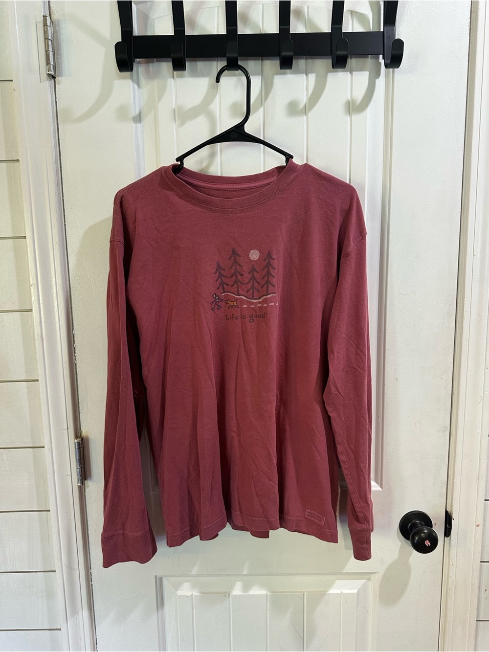Life Is Good Long Sleeve Tee - Dusty Rose